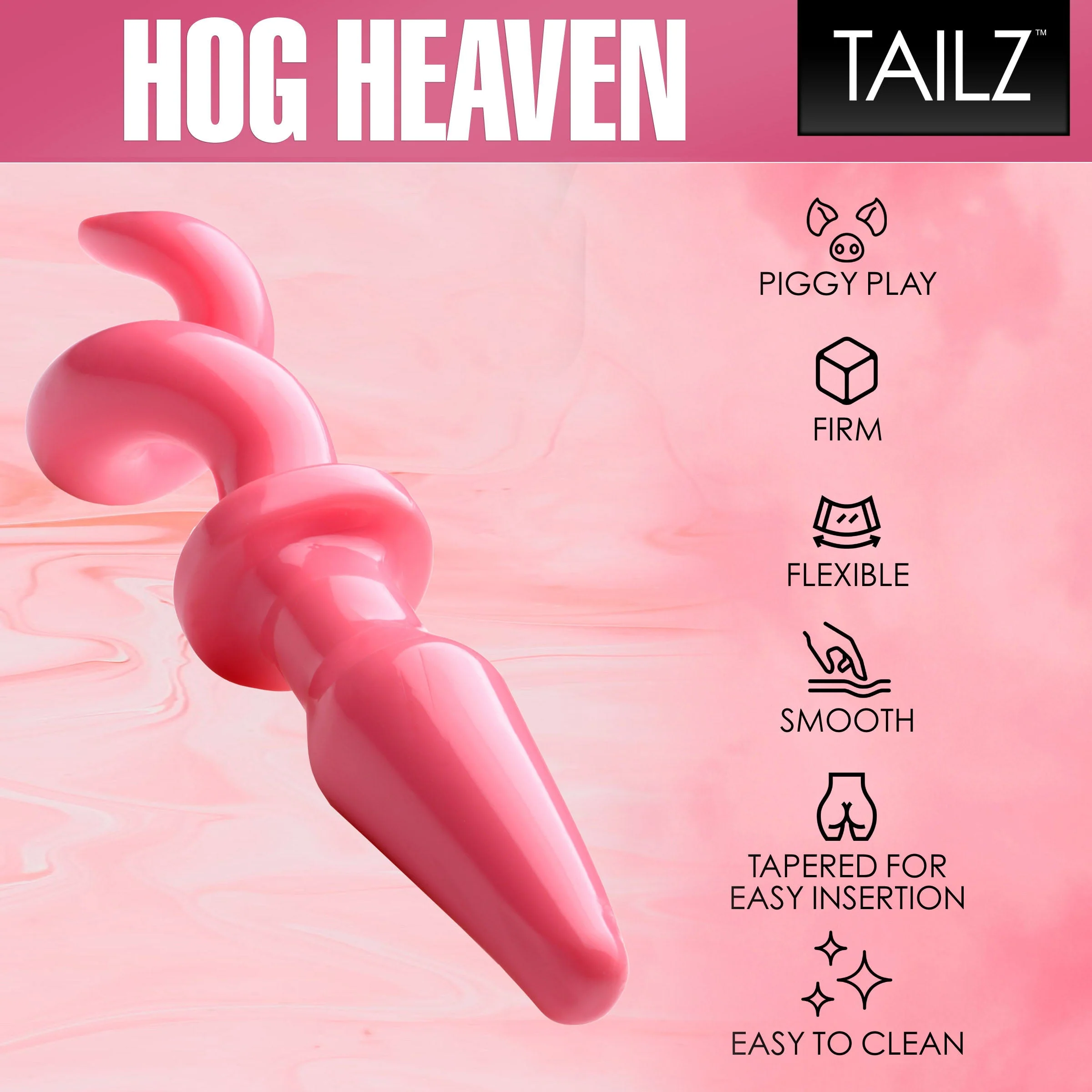 Pink Pig Tail Butt Plug - Image 3