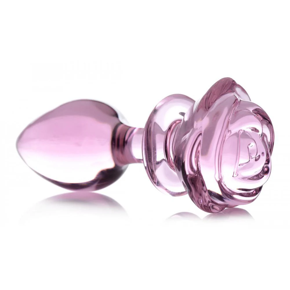 Pink Rose Glass Anal Plug - Image 5