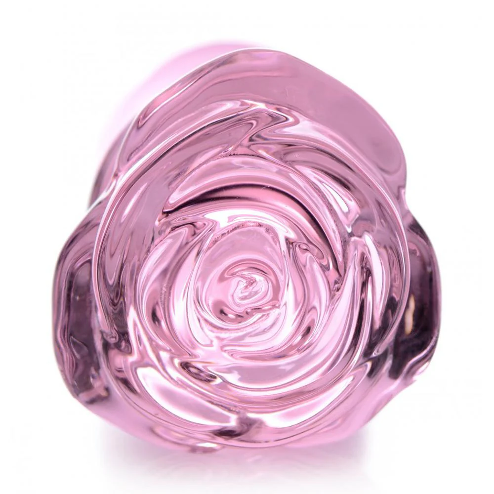Pink Rose Glass Anal Plug - Image 6
