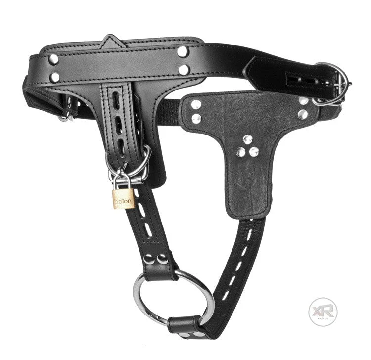 Premium Locking Leather Cock Ring and Anal Plug Harness - Image 3