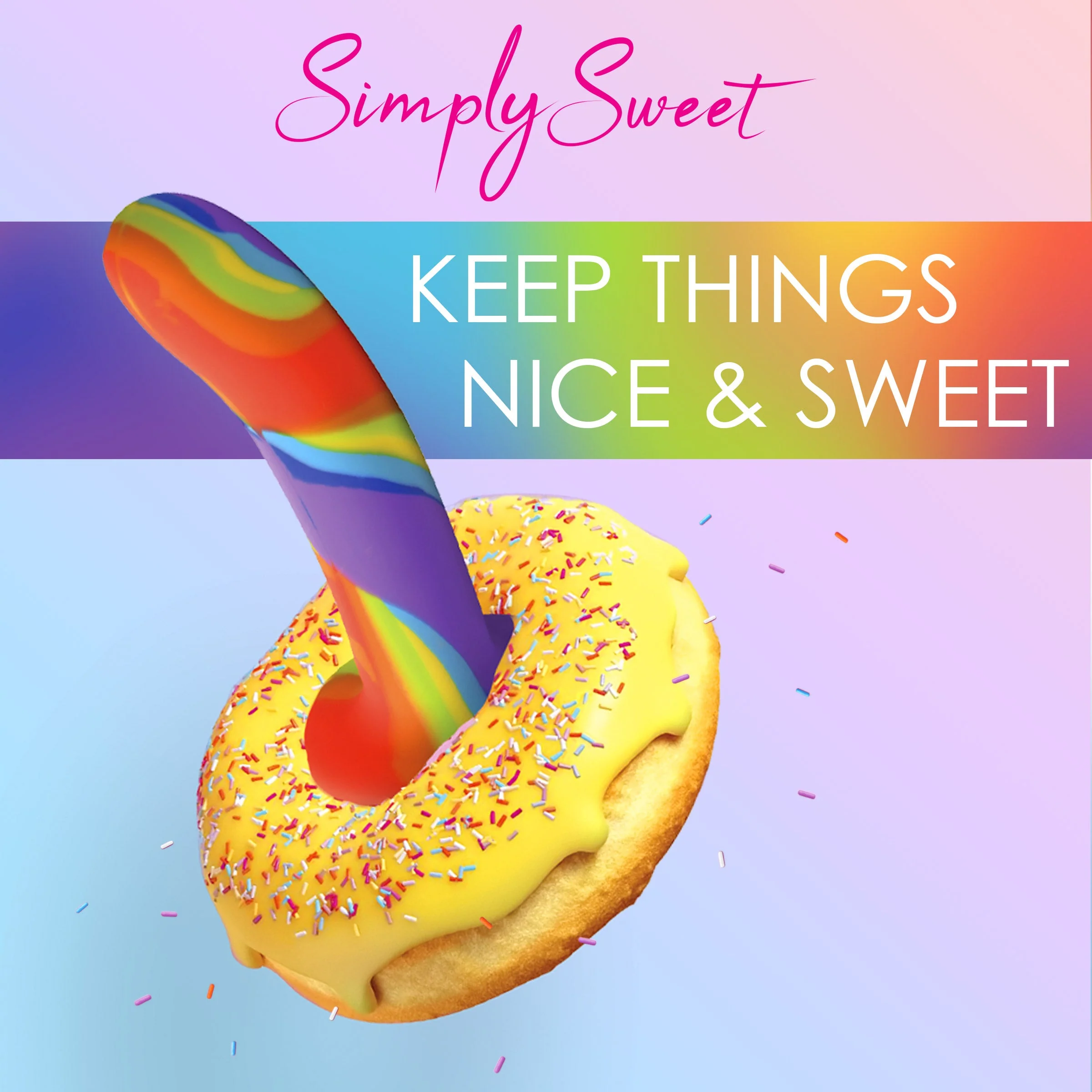 Rainbow Silicone Dildo - Image 3