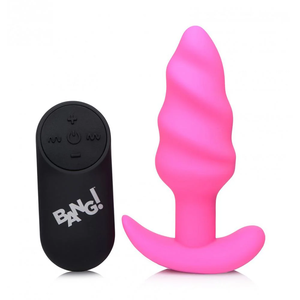 Remote Control 21X Vibrating Silicone Swirl Butt Plug - Image 7