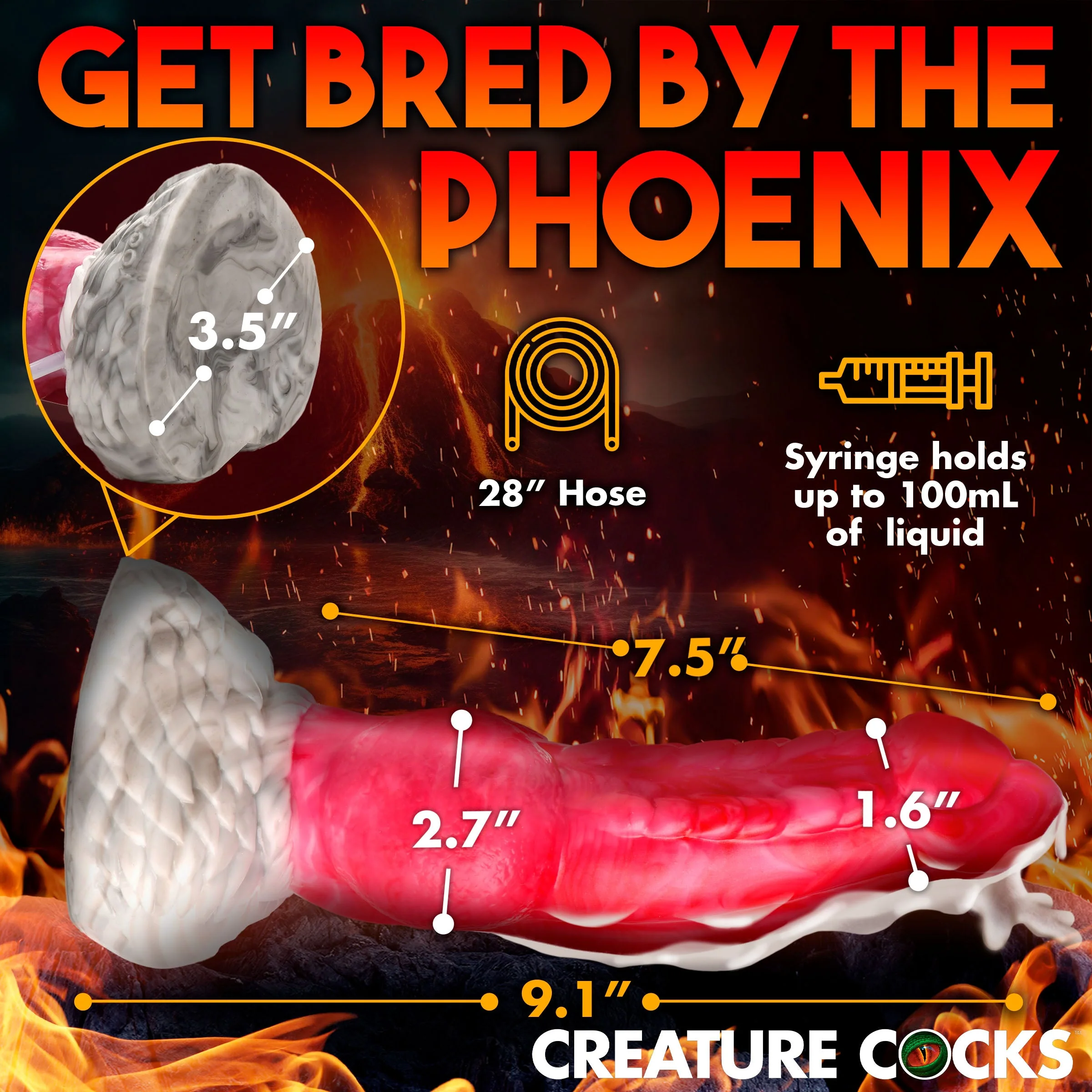 Resurrector Phoenix Squirting Silicone Dildo - Image 4