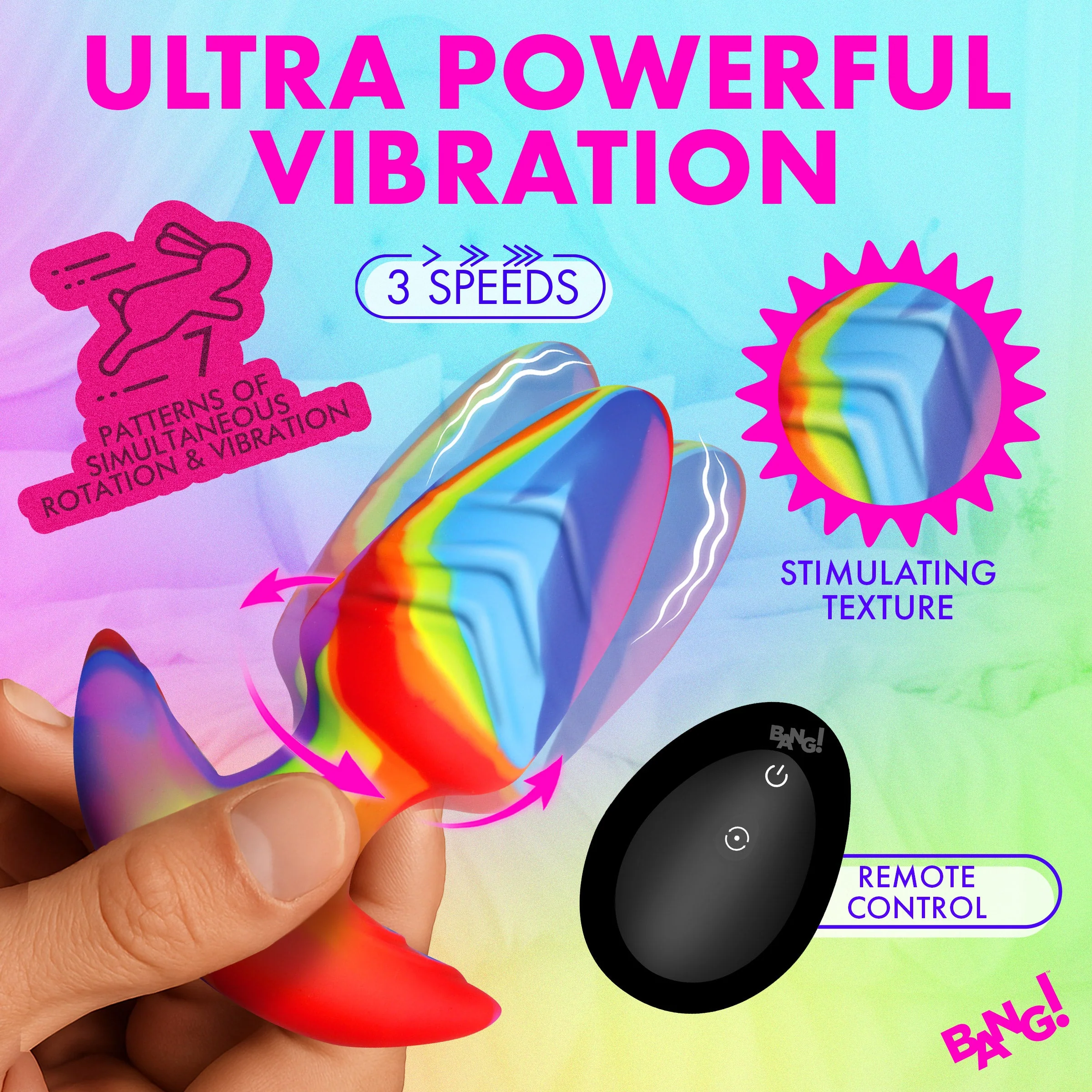 Rotating and Vibrating Silicone Butt Plug - Image 4