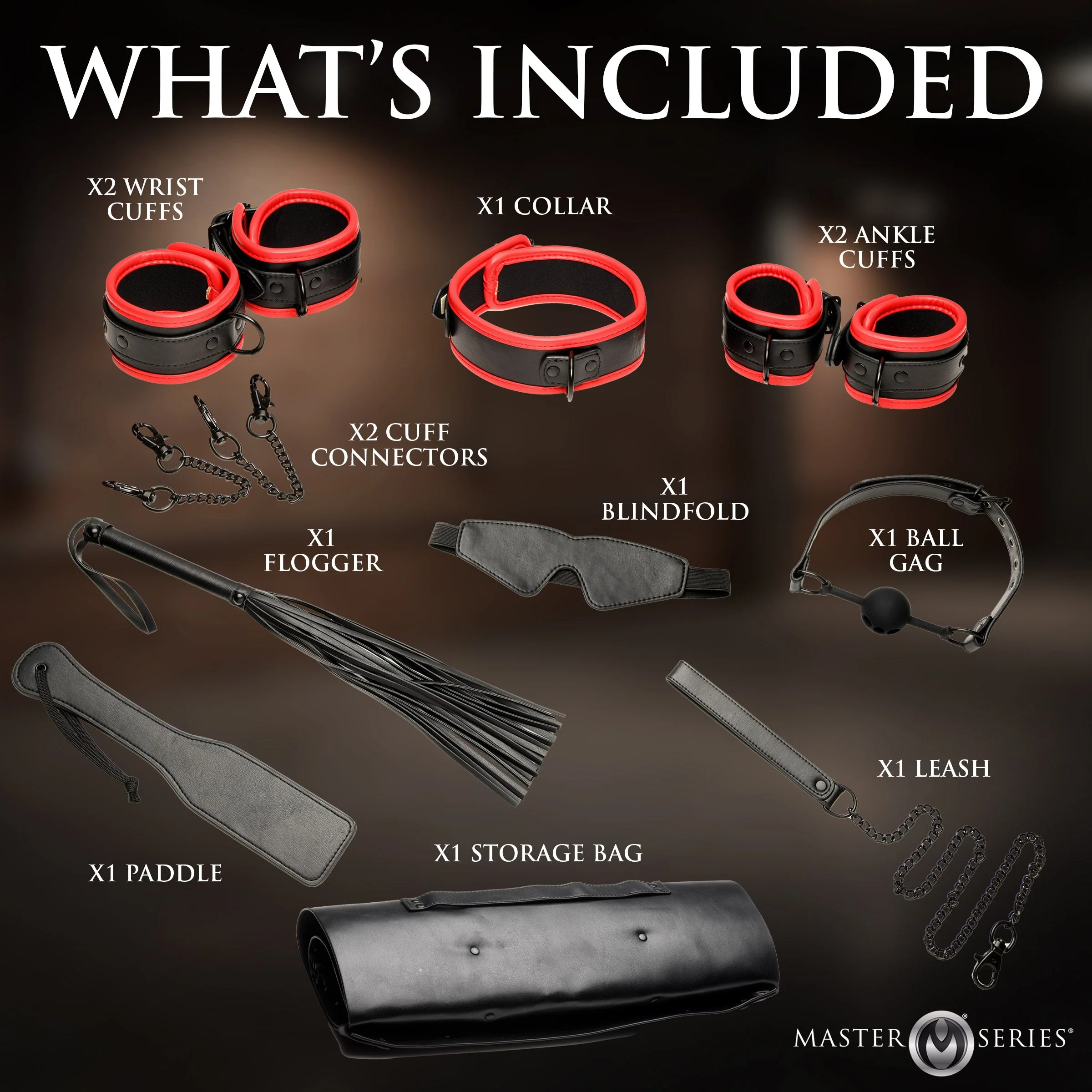 Scarlet Seduction Leather Bondage Travel Set - Image 5