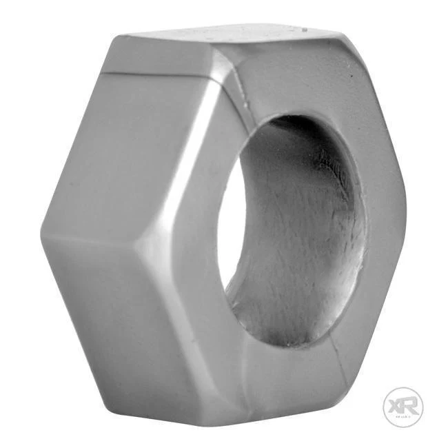 Silver Hex Cock Ring and Ball Stretcher - Image 2