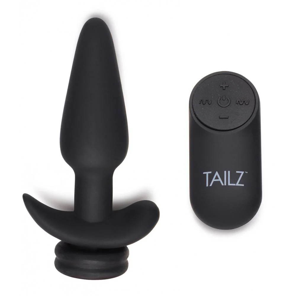 Small Vibrating Anal Plug with Interchangeable Fox Tail - Image 4