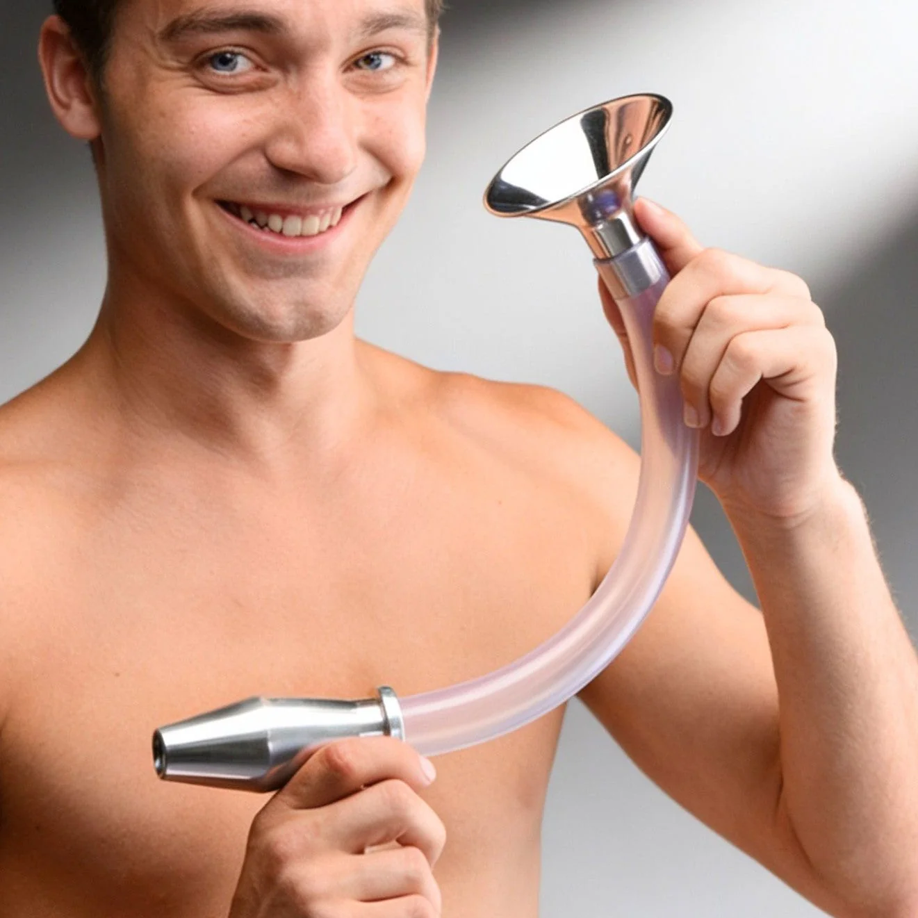 Stainless Steel Ass Funnel with Hollow Anal Plug - Image 4