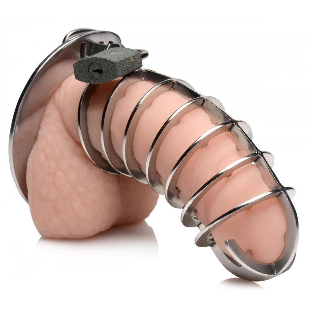 Stainless Steel Spiked Chastity Cage - Image 2