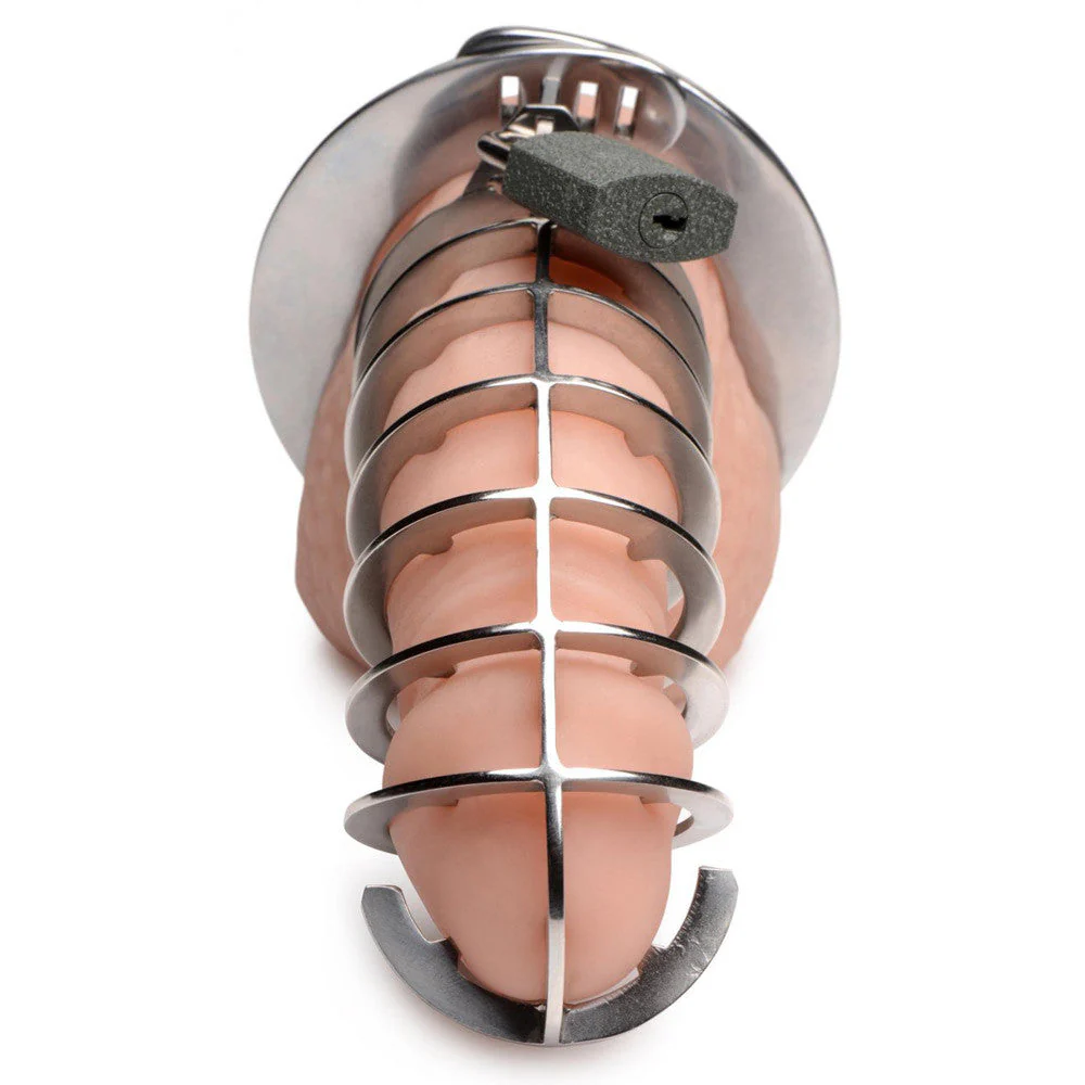 Stainless Steel Spiked Chastity Cage - Image 3