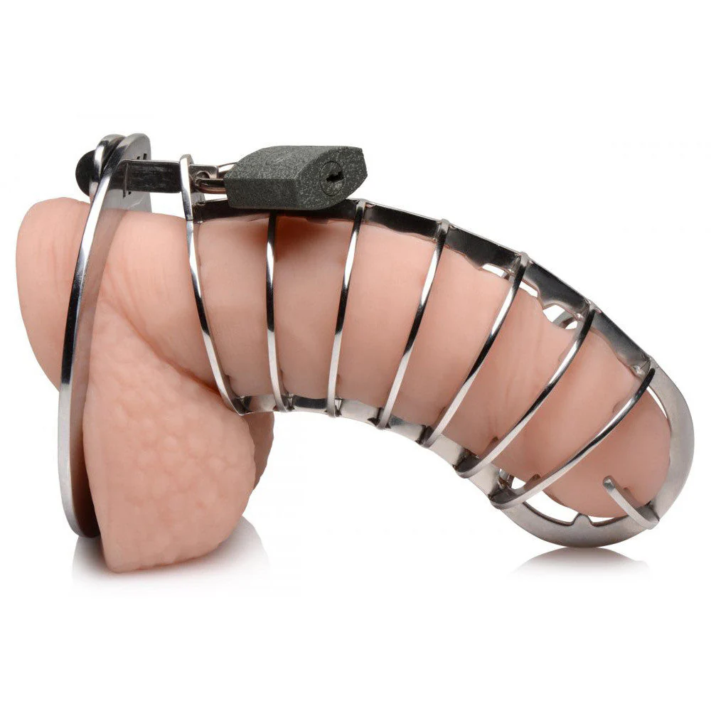 Stainless Steel Spiked Chastity Cage - Image 4