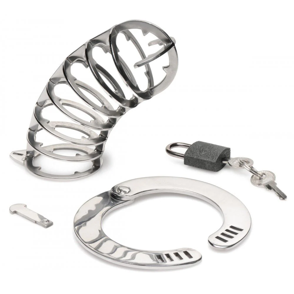 Stainless Steel Spiked Chastity Cage - Image 5
