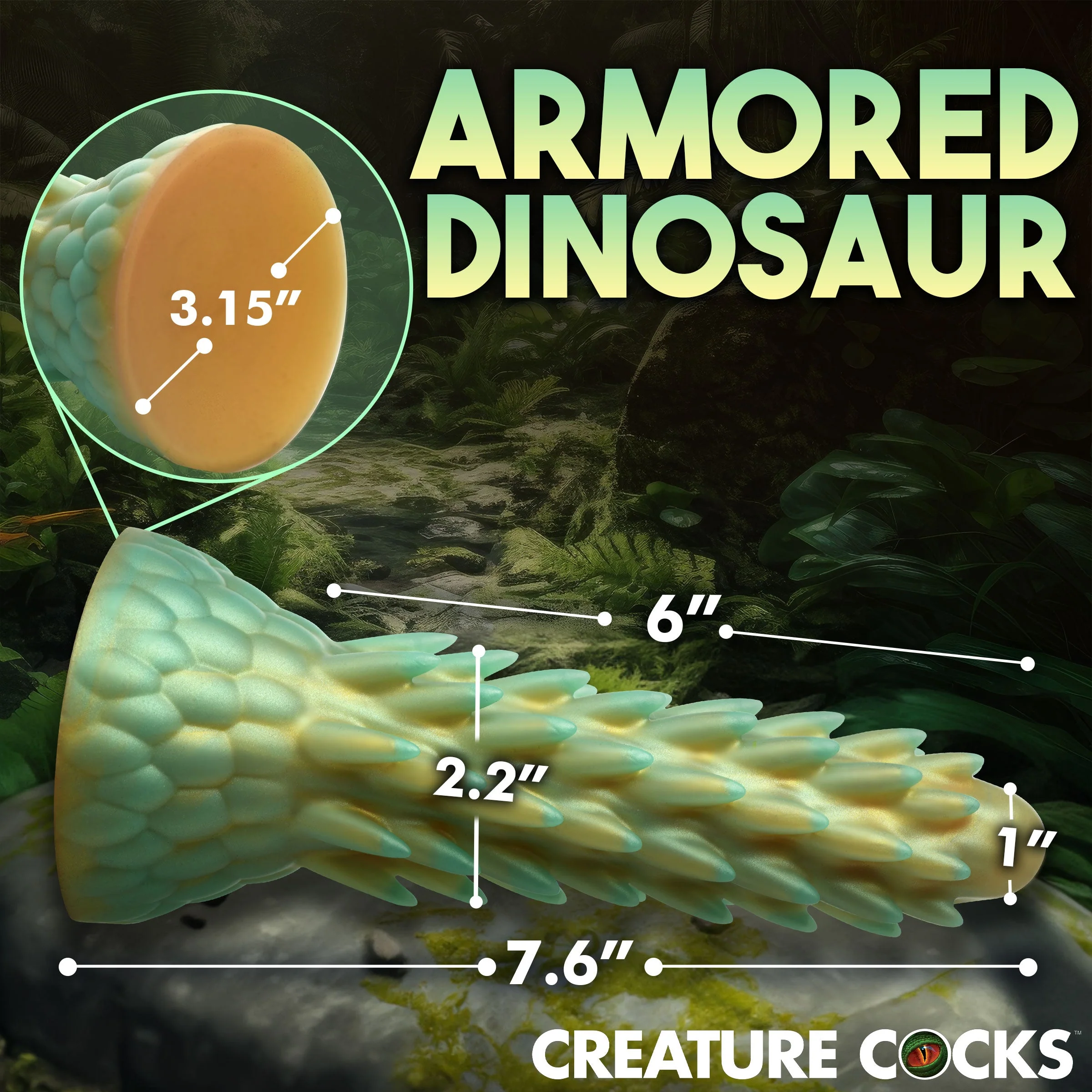 Stegosaurus Spiky Reptile Silicone Dildo - Image 4