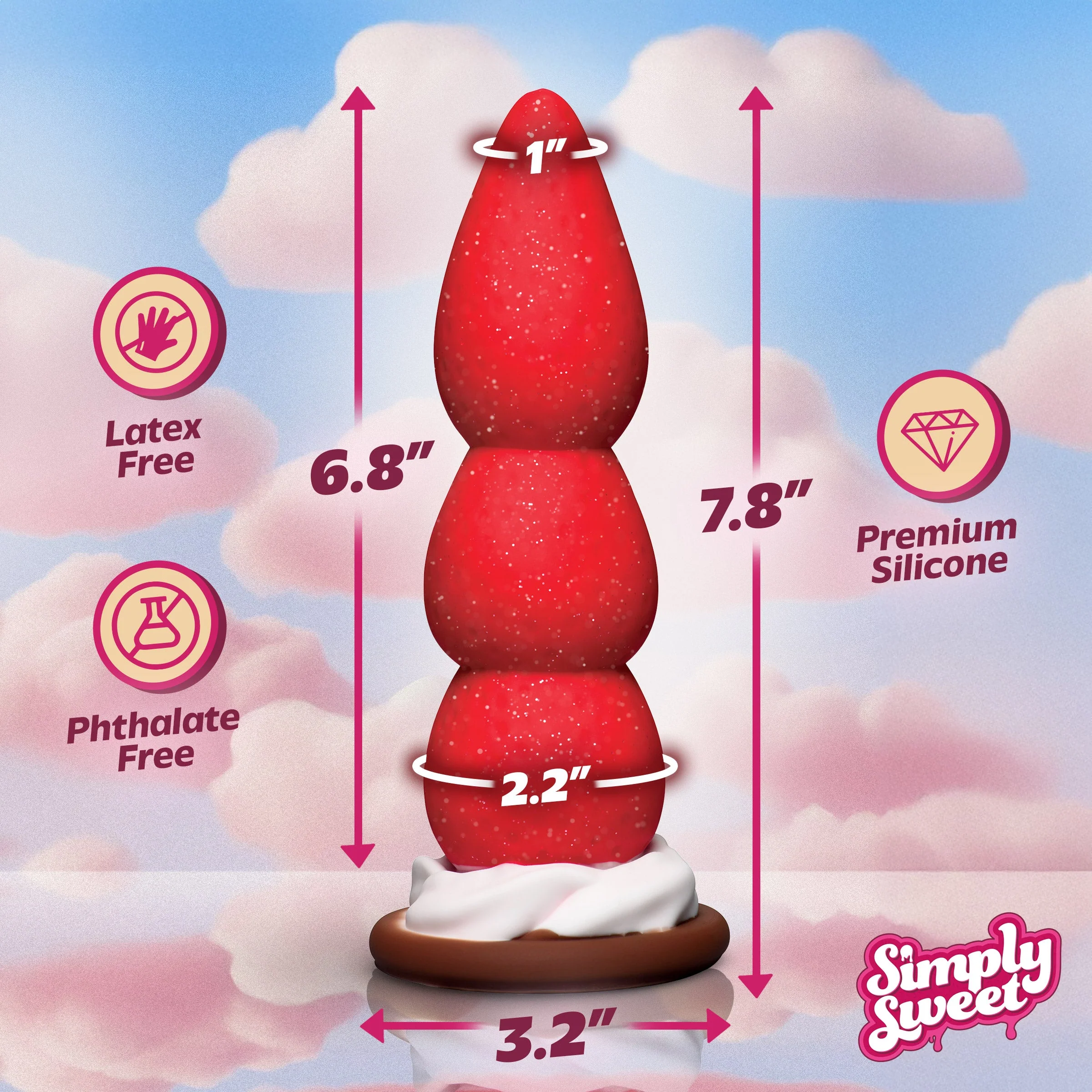 Strawberry Sweet Cream Premium Silicone Dildo - Image 3
