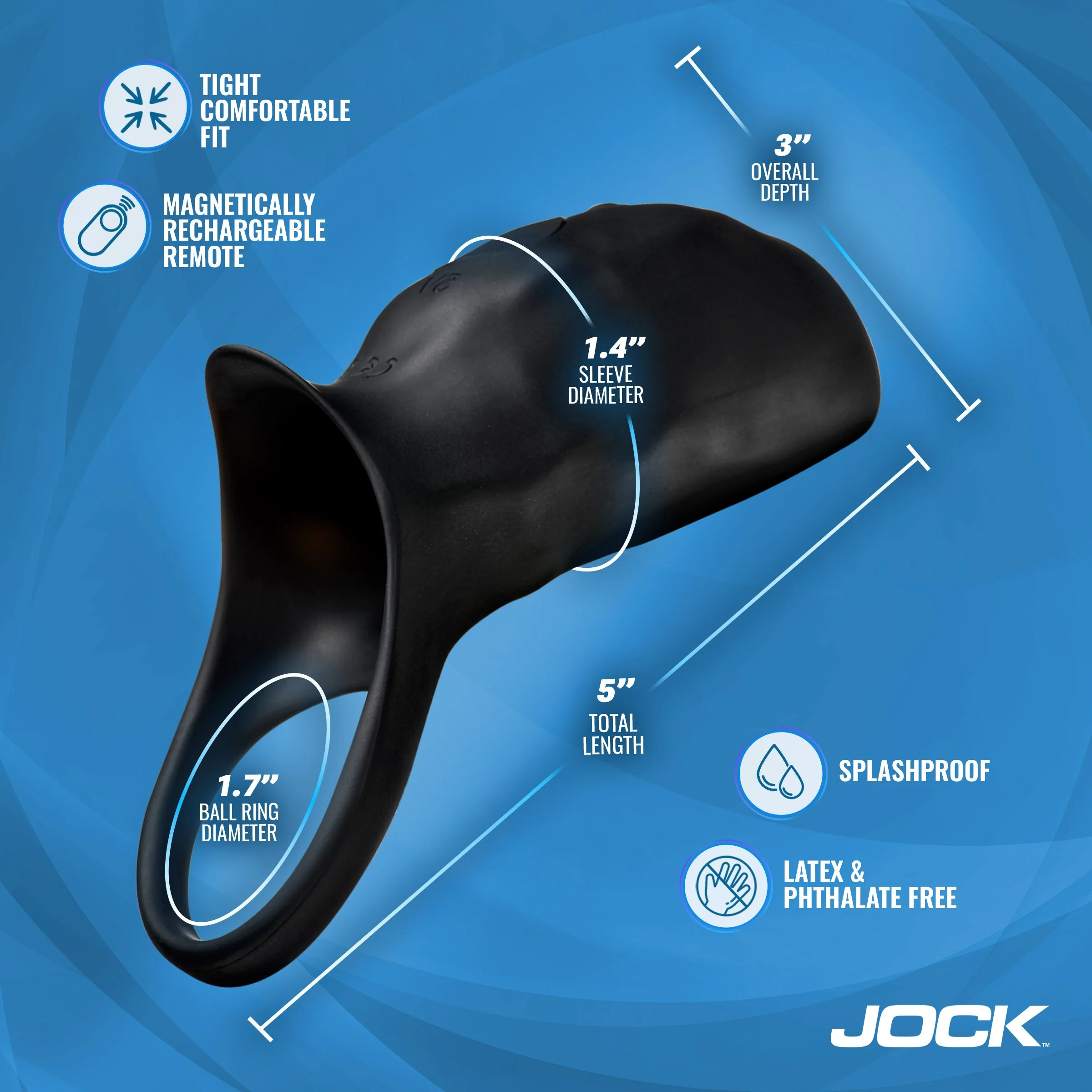 Surge Vibrating Penis Sleeve C-Ring w/ Remote - Image 3