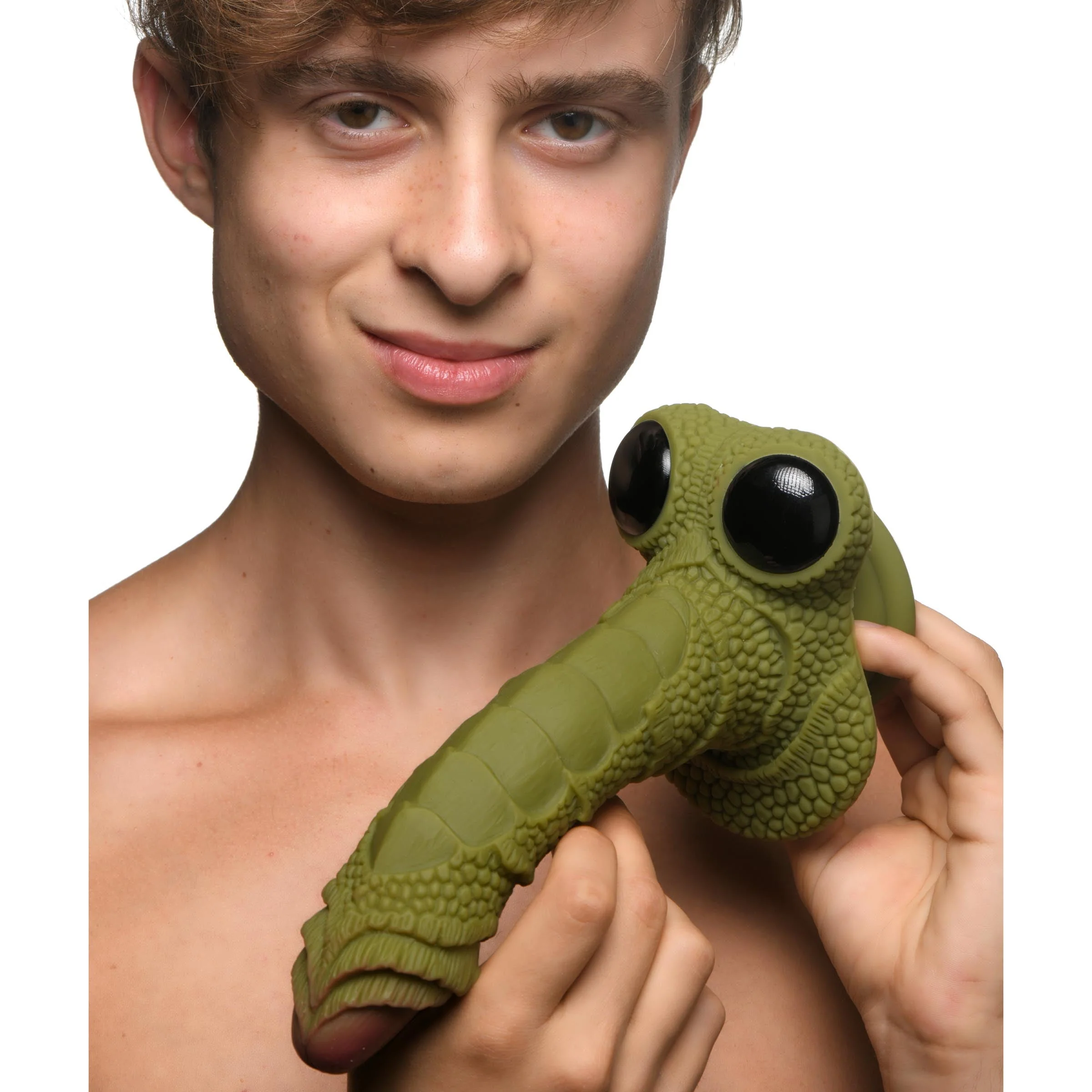 Swamp Monster Green Scaly Silicone Dildo - Image 3
