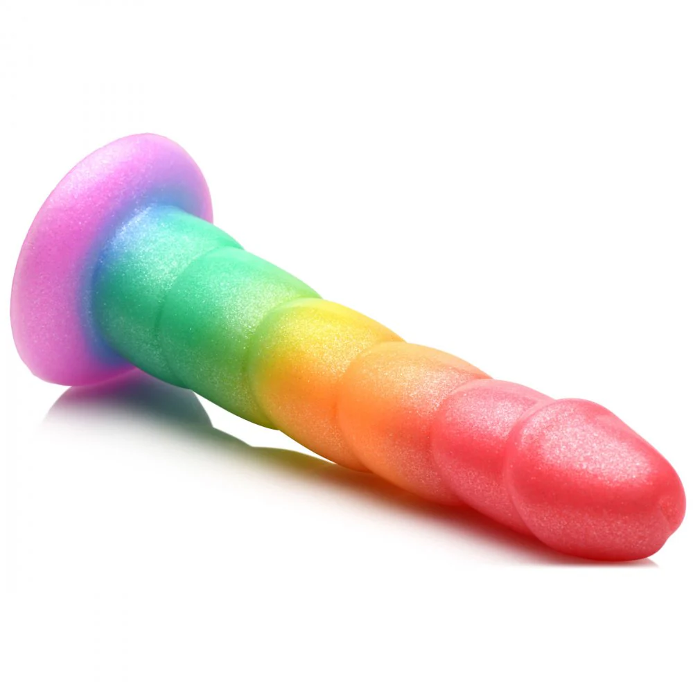 Swirl Rainbow Silicone Dildo - Image 2