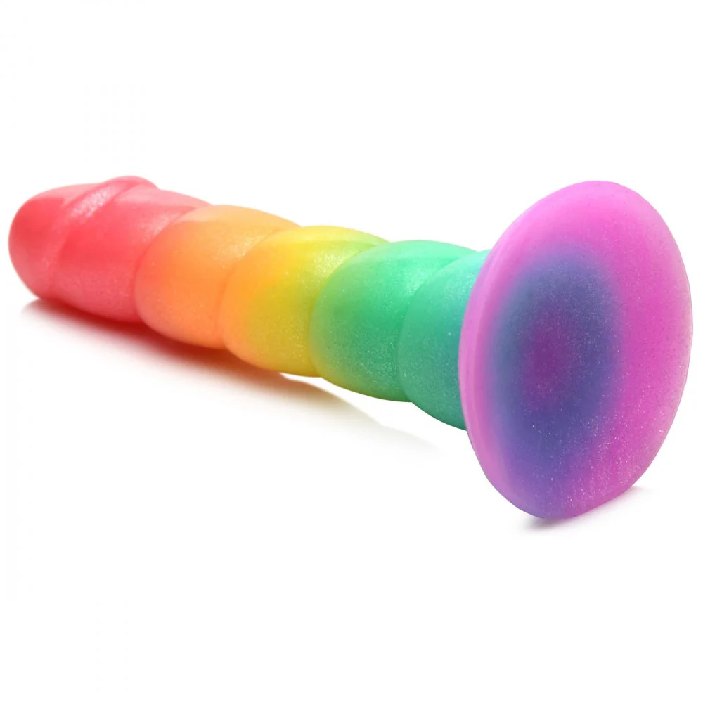 Swirl Rainbow Silicone Dildo - Image 3