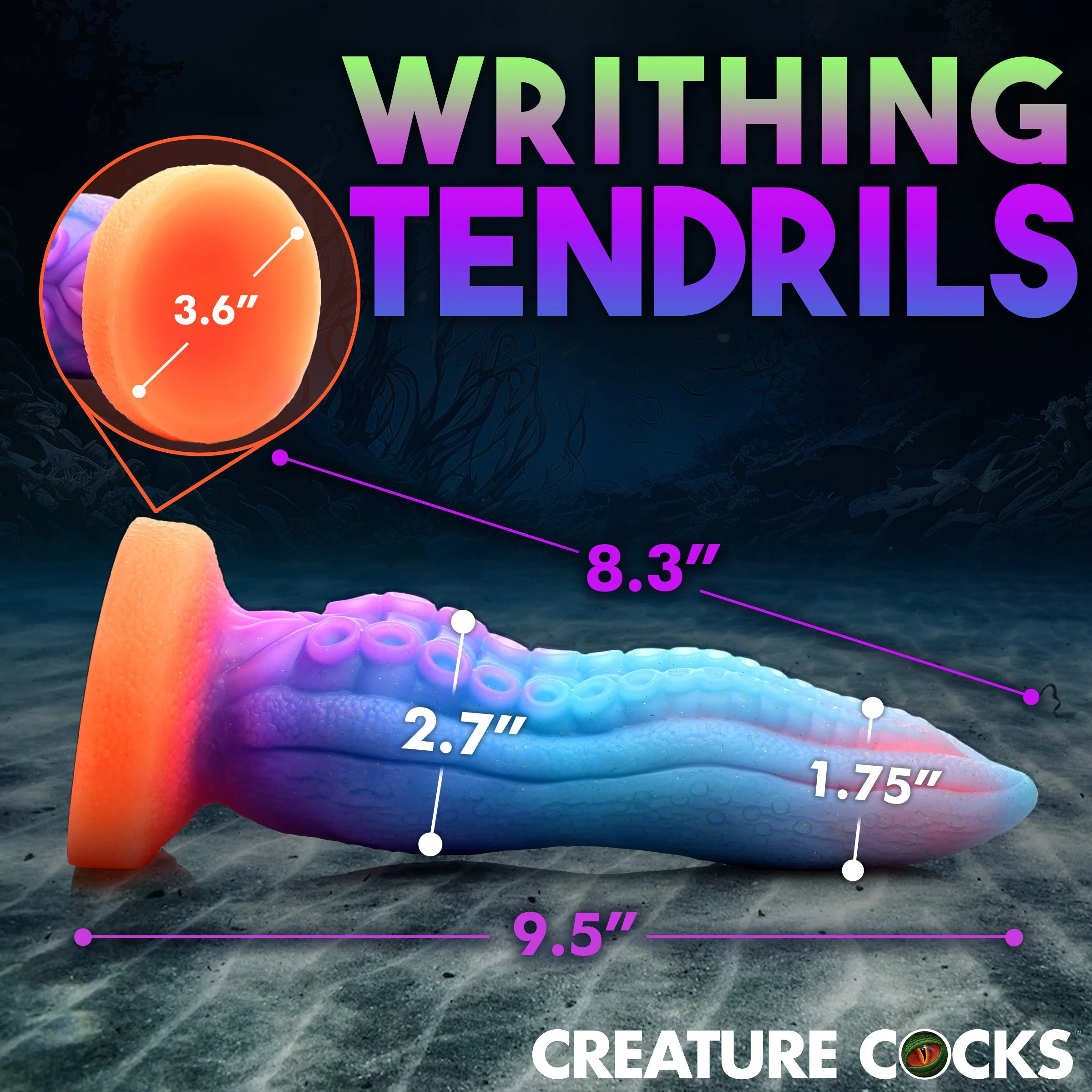 Tenta-Cock Glow-in-the-Dark Silicone Dildo - Image 4