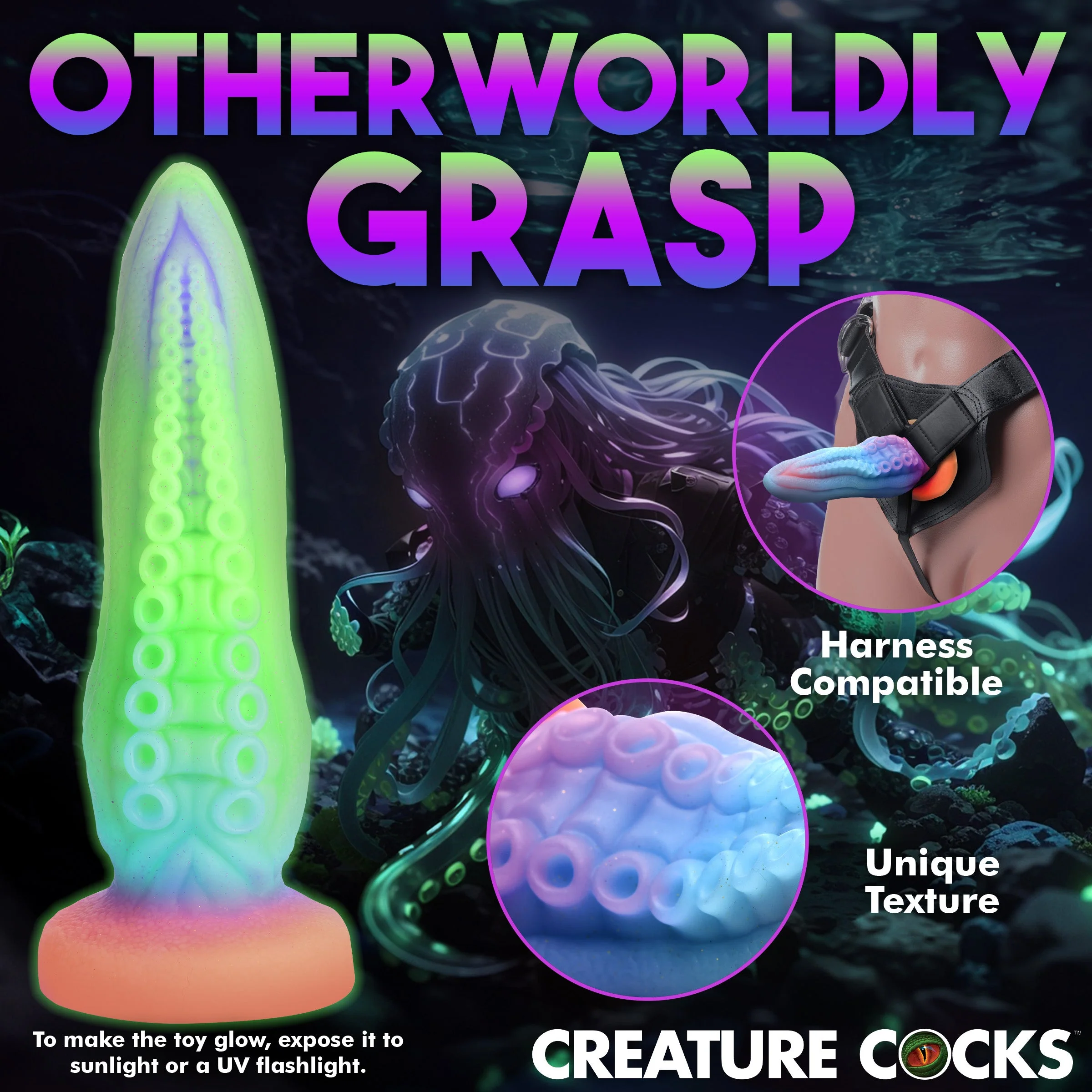 Tenta-Cock Glow-in-the-Dark Silicone Dildo - Image 7
