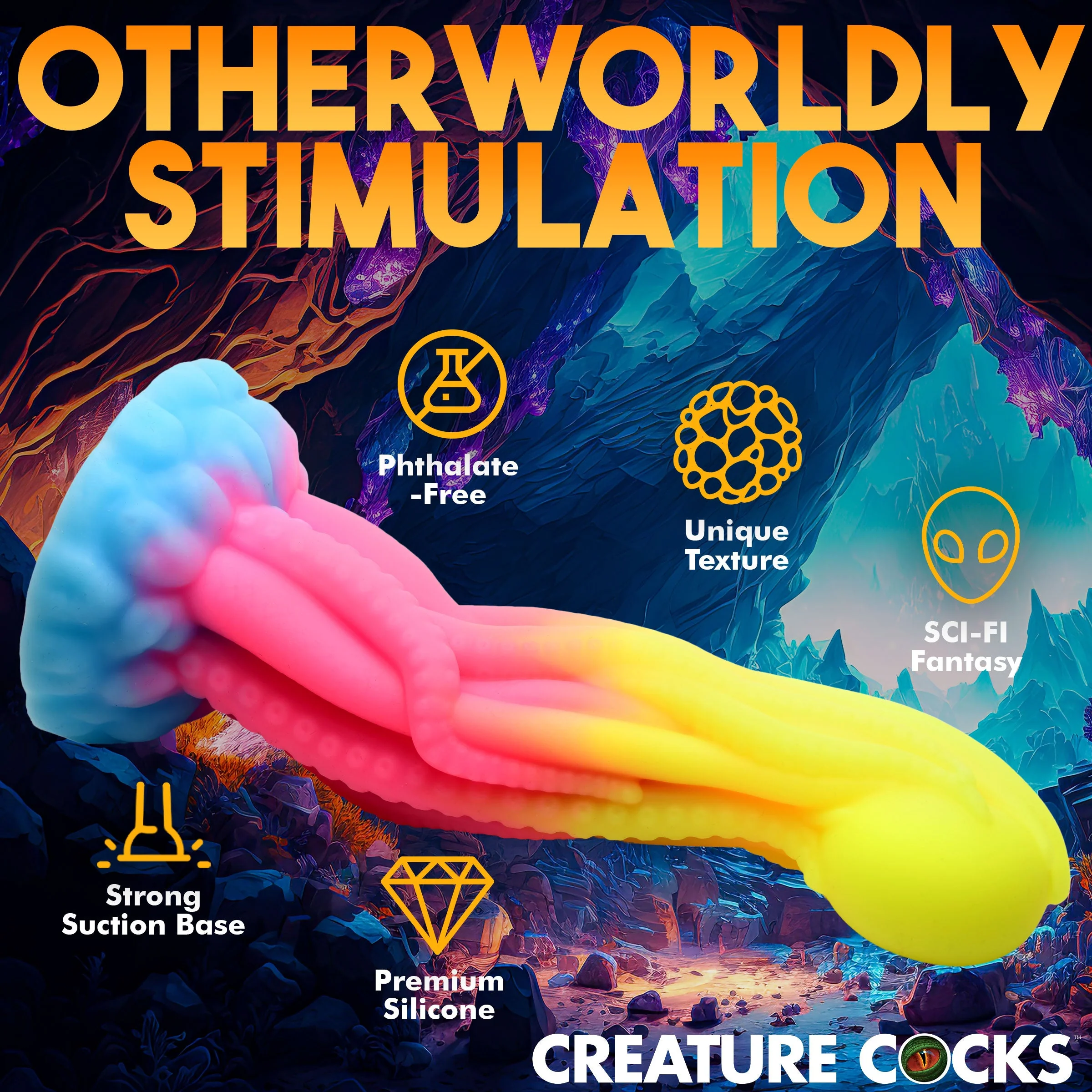 Tenta-Glow Glow-In-The-Dark Silicone Dildo - Image 6