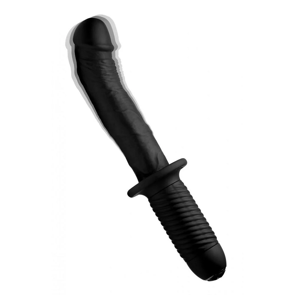 The Large Realistic 10X Silicone Vibrator with Handle - Image 2