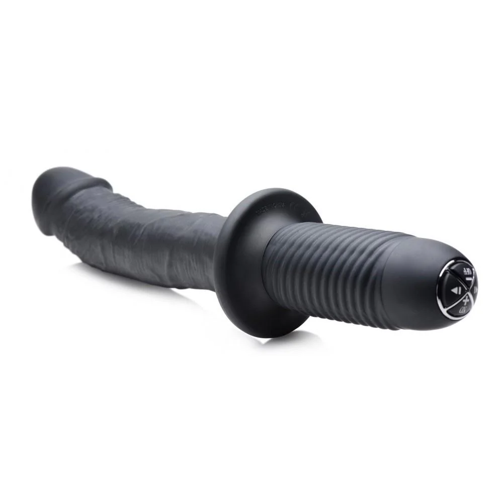 The Large Realistic 10X Silicone Vibrator with Handle - Image 3