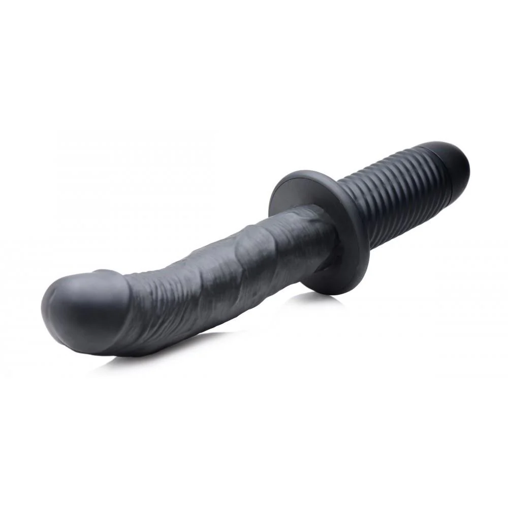 The Large Realistic 10X Silicone Vibrator with Handle - Image 4