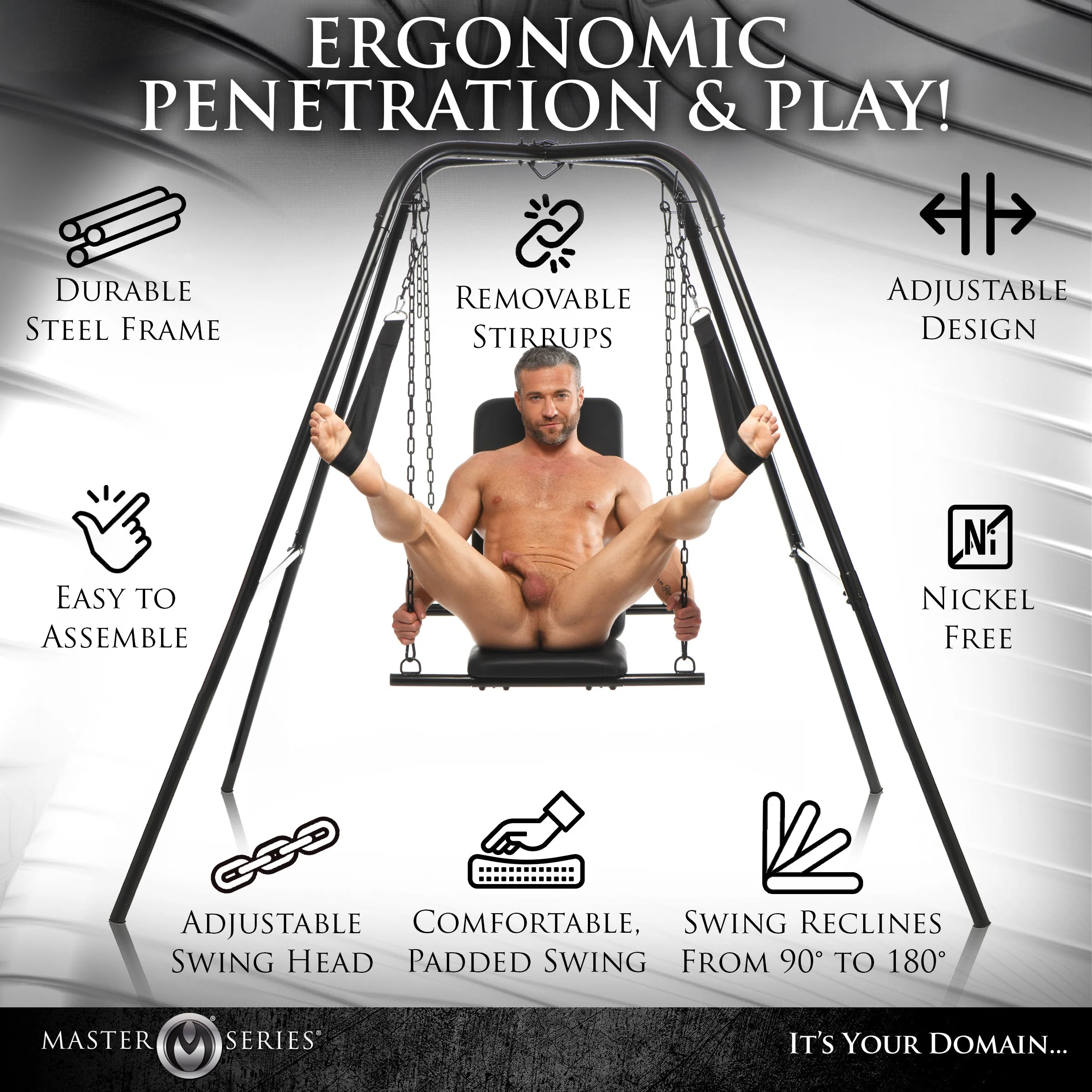 Throne Adjustable Sex Swing with Stand - Image 3