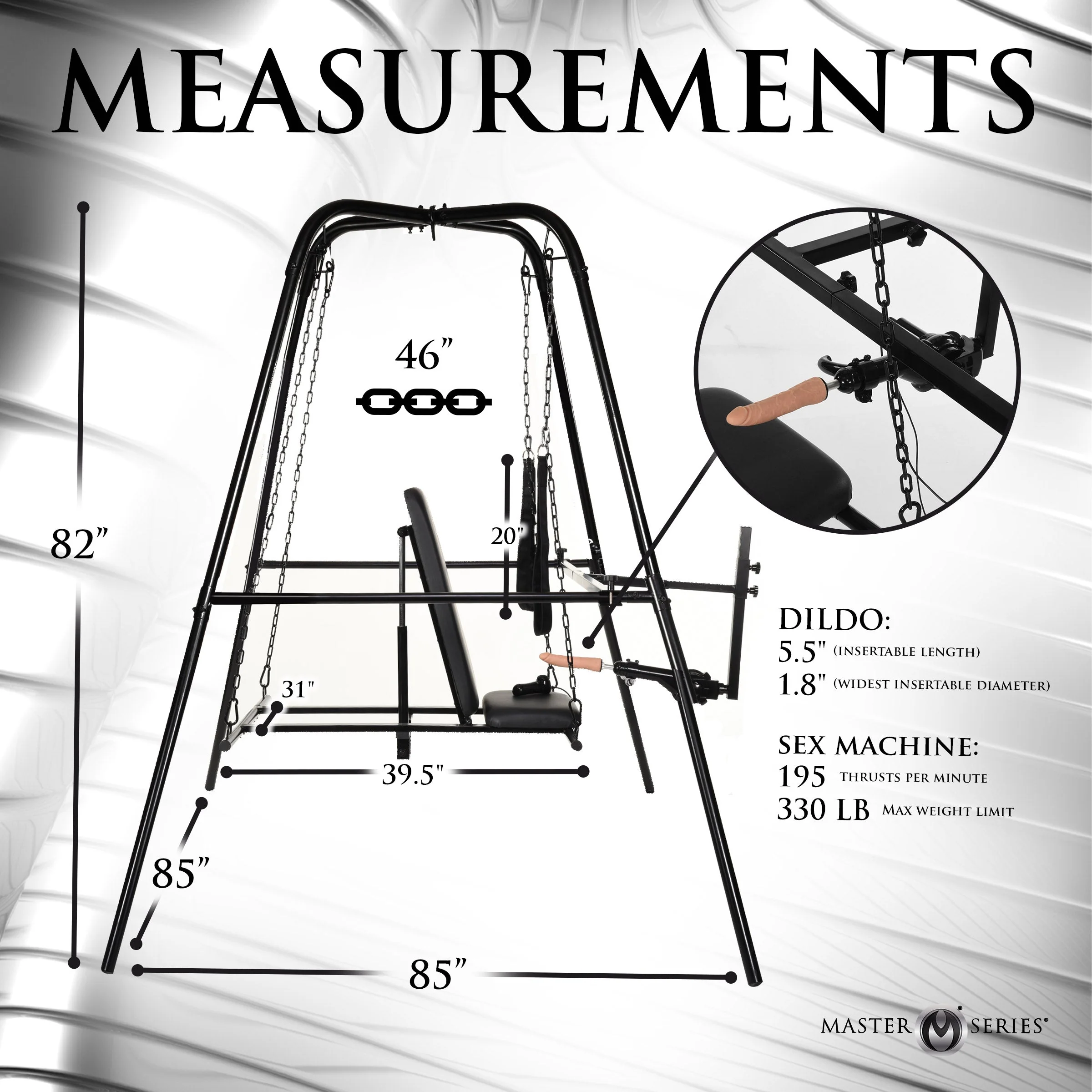 Throne Deluxe Adjustable Sling with Sex Machine - Image 5