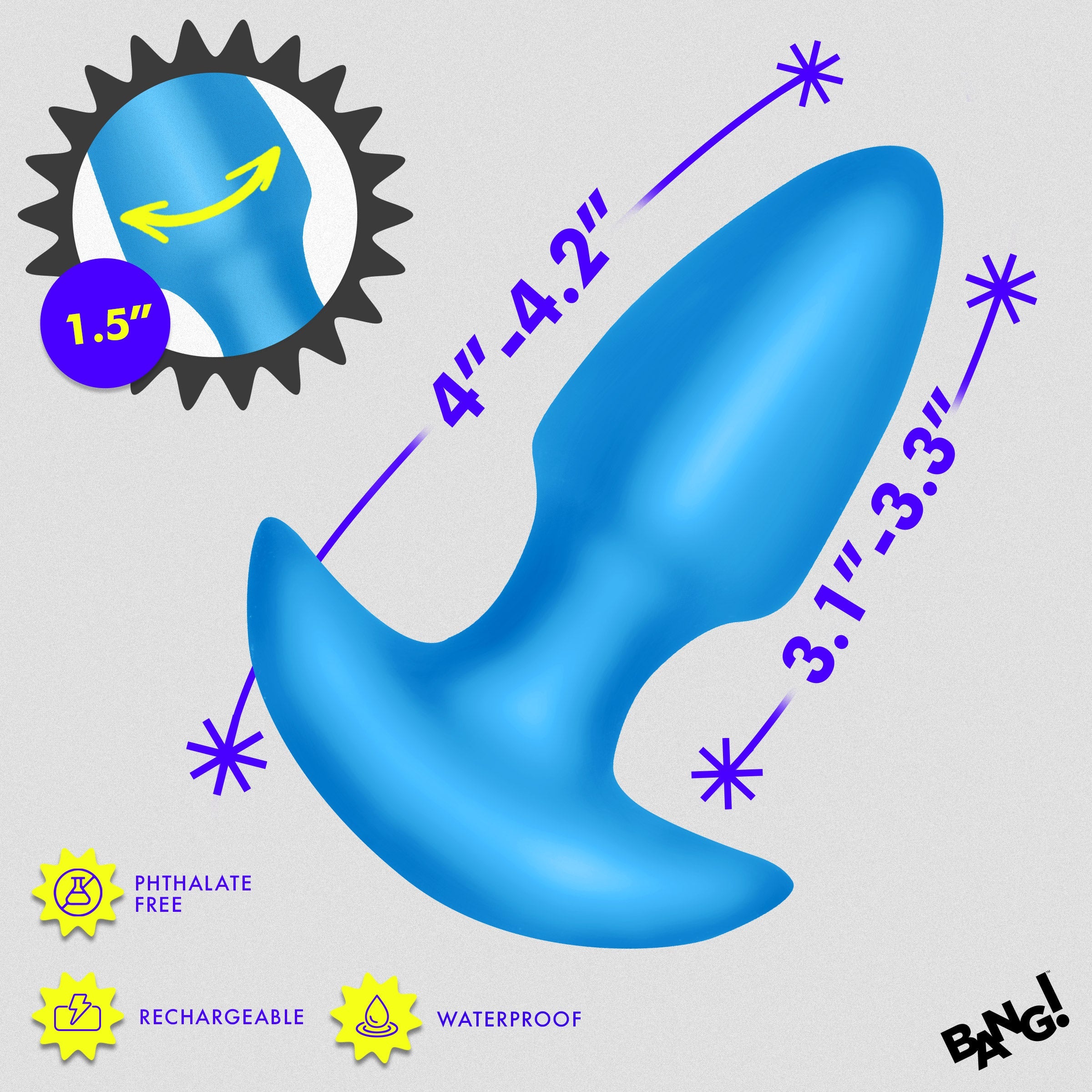 Thrusting & Vibrating Silicone Butt Plug - Image 5