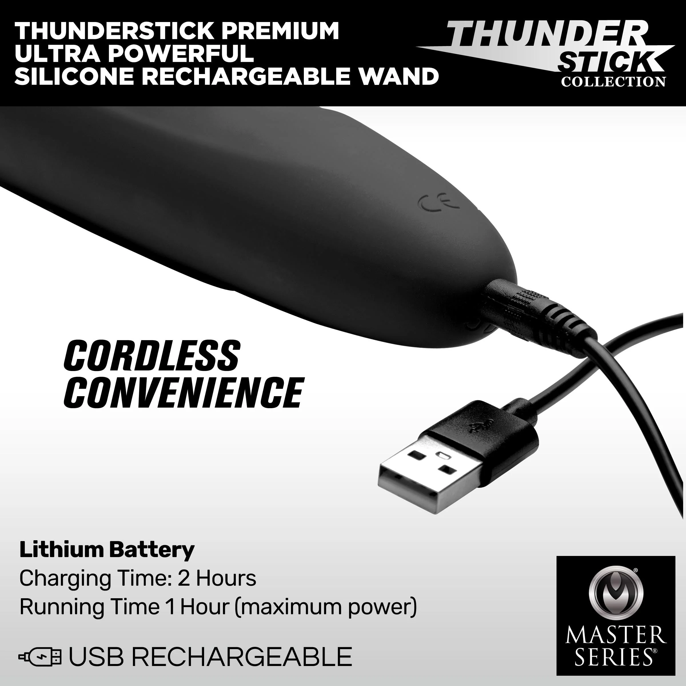 Thunderstick Premium Ultra Powerful Silicone Rechargeable Wand - Image 3