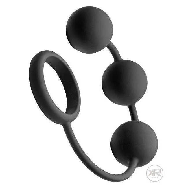 Tom of Finland Silicone Cock Ring with 3 Weighted Anal Balls - Image 5