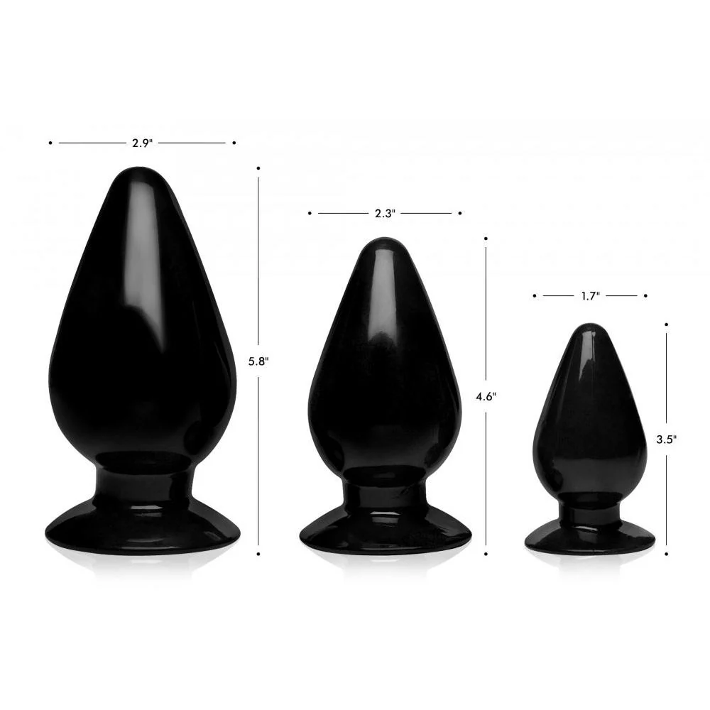 Triple Cones 3 Piece Anal Plug Set - Image 3