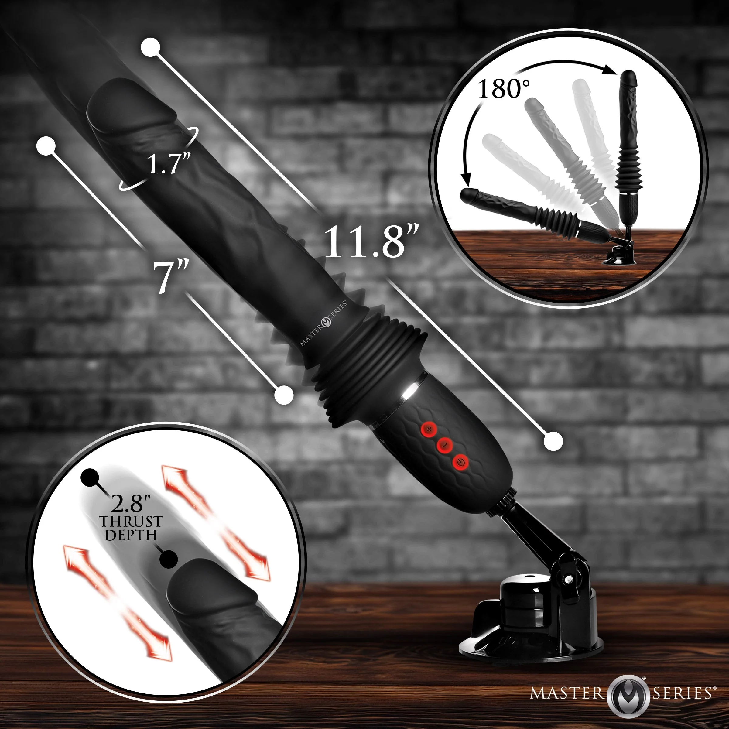 Ultimate Power Pounder Vibrating & Thrusting Silicone Dildo w/ Remote - Image 5