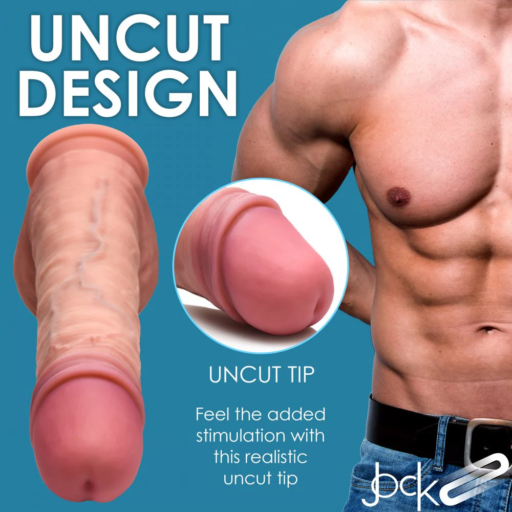 Uncut Dual Density Silicone Dildo w/ Balls - Image 3