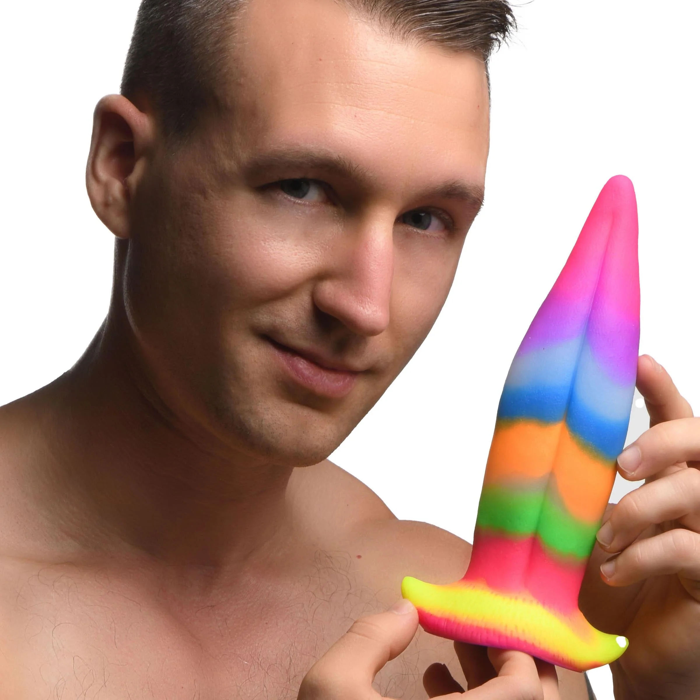 Unicorn Kiss Unicorn Tongue Glow-in-the-Dark Silicone Dildo - Image 3