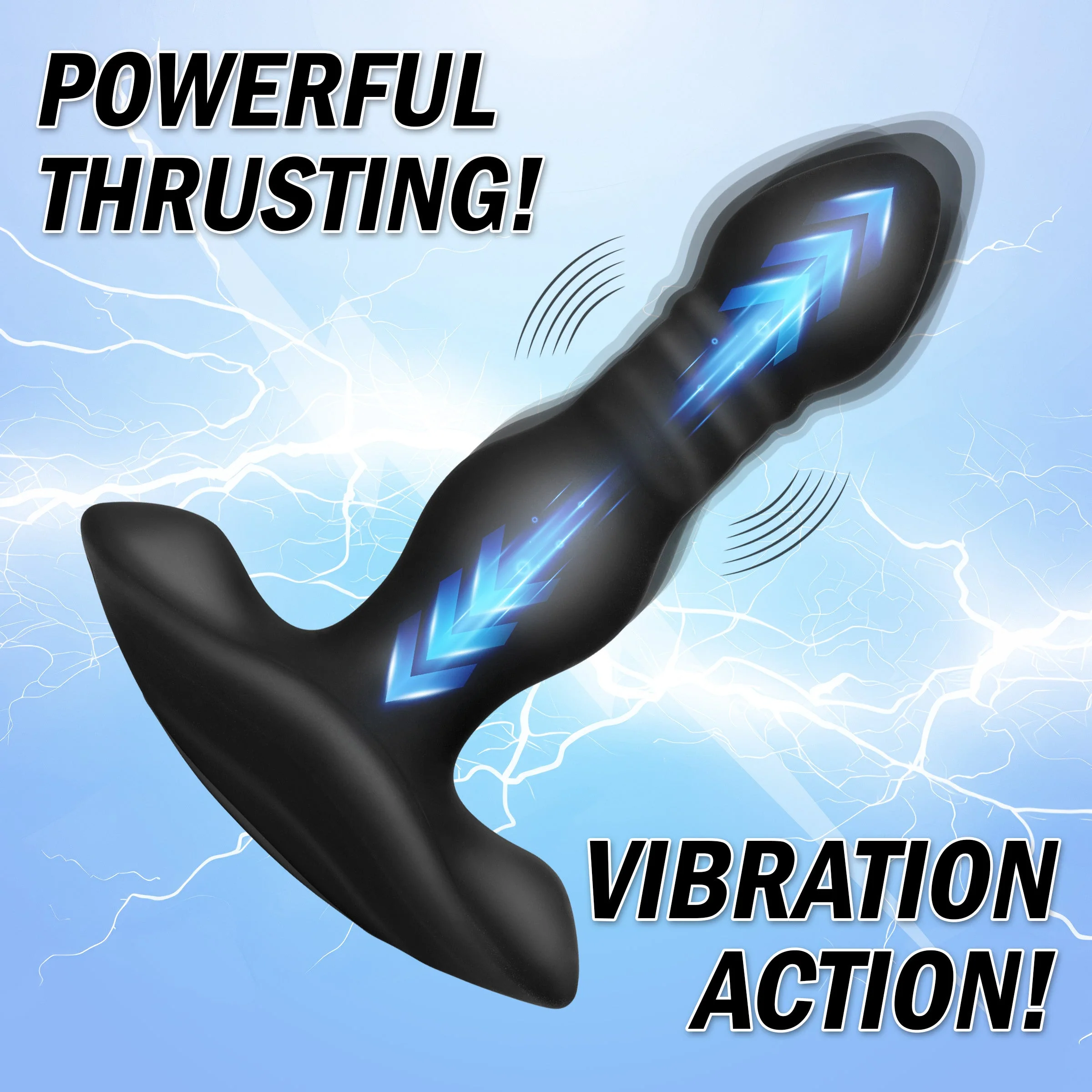 Vibrating and Thrusting Remote Control Silicone Anal Plug - Image 4