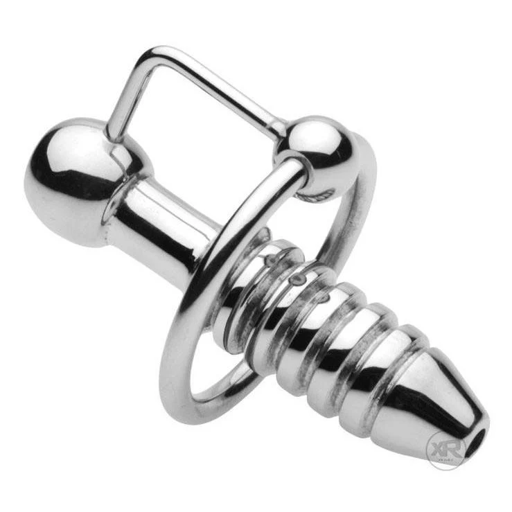 XL Ribbed Urethral Penis Plug with Hollow Core - Image 4
