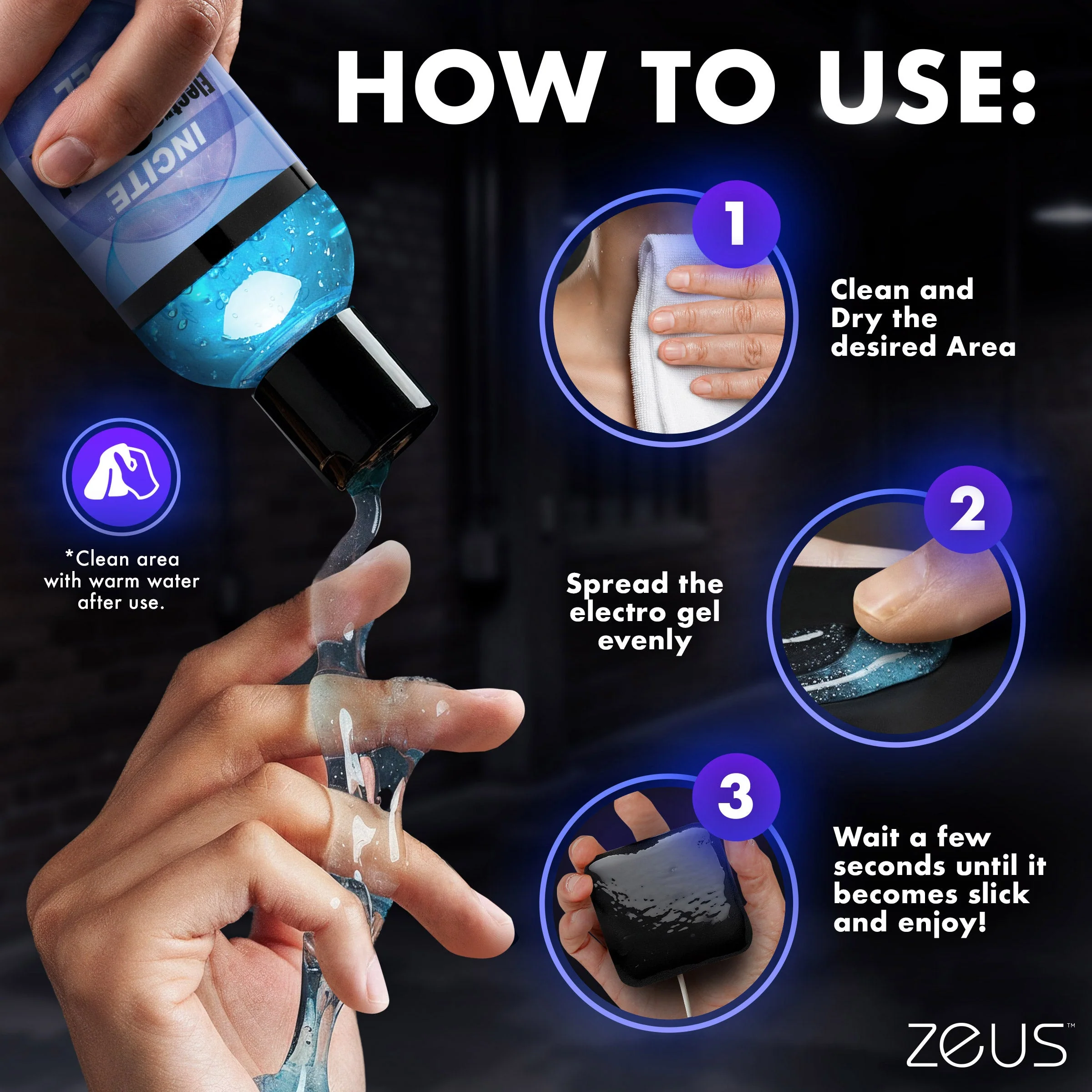 Zeus Incite Electrosex Gel - 8.5oz - Image 4