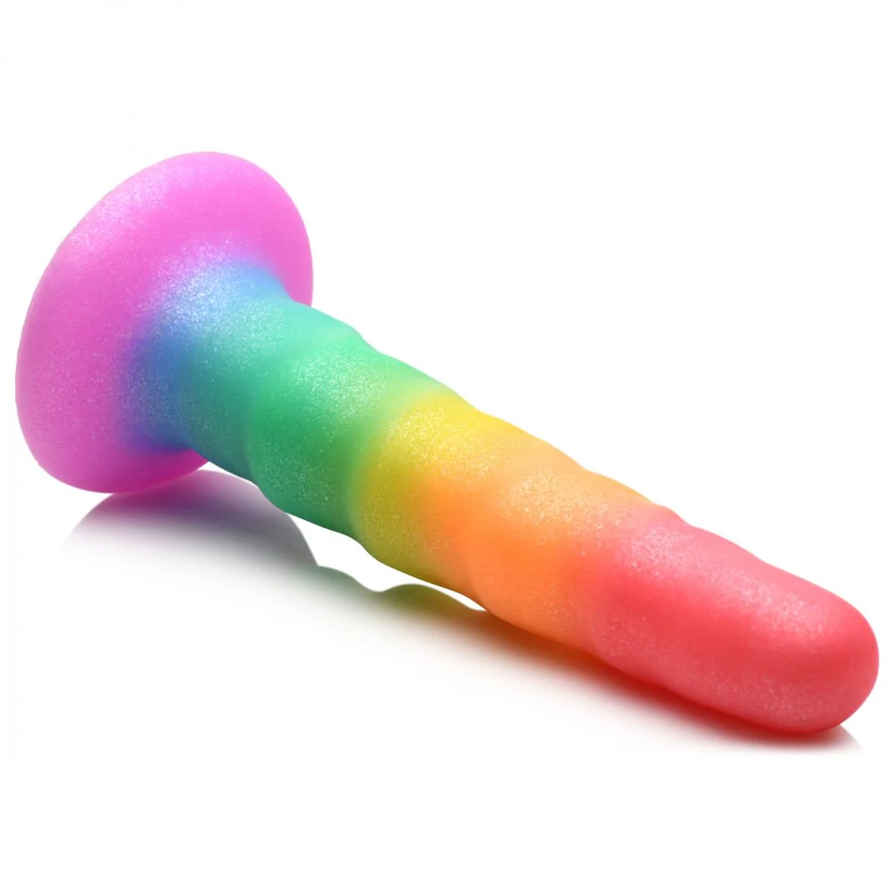 Zigzag Rainbow Silicone Dildo - Image 2