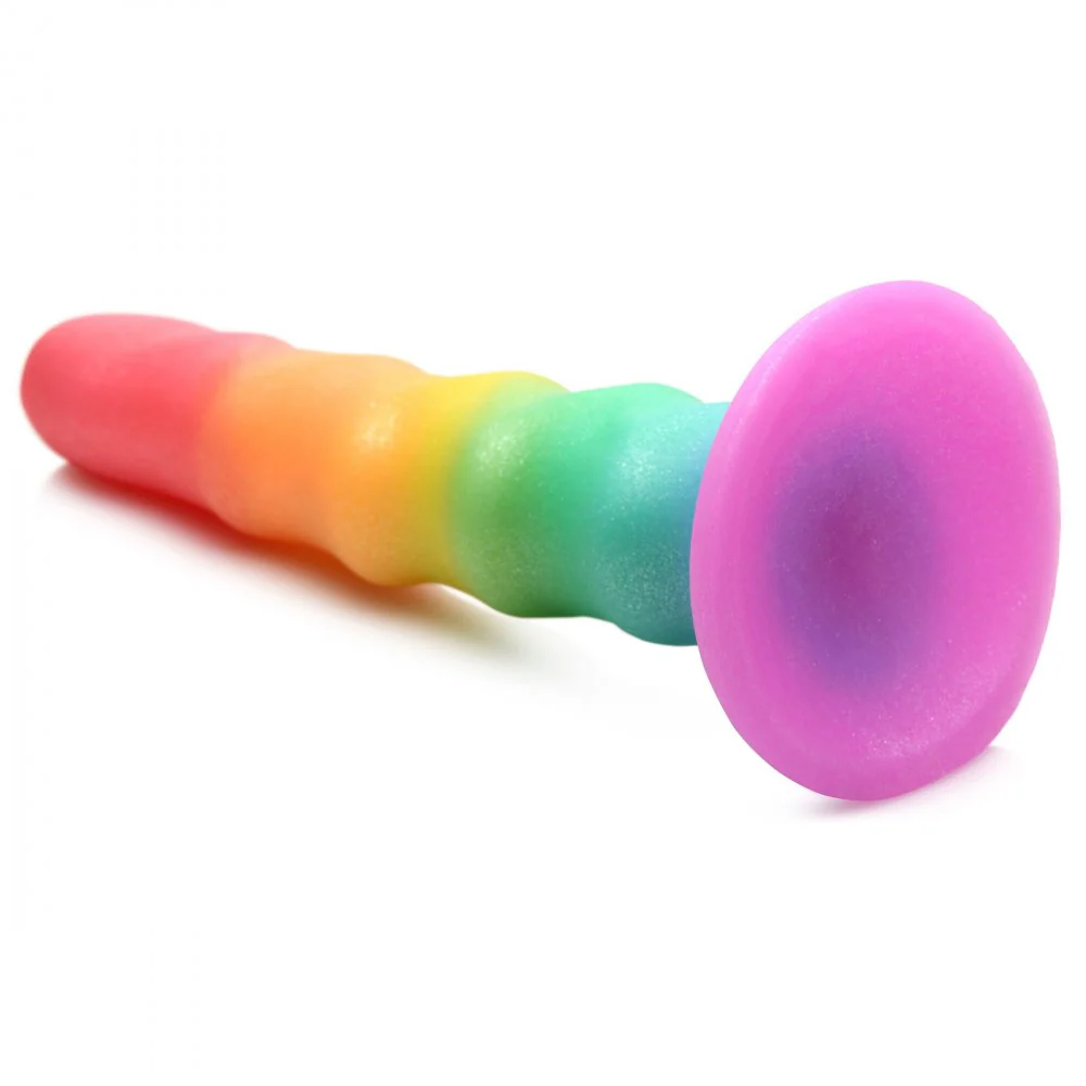 Zigzag Rainbow Silicone Dildo - Image 3